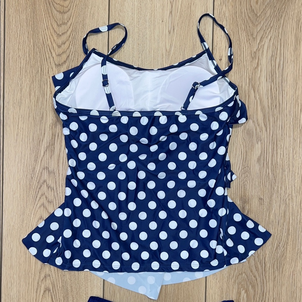 Summer Mae - Navy and White Polka Dot Swim Set - Picture 4 of 11